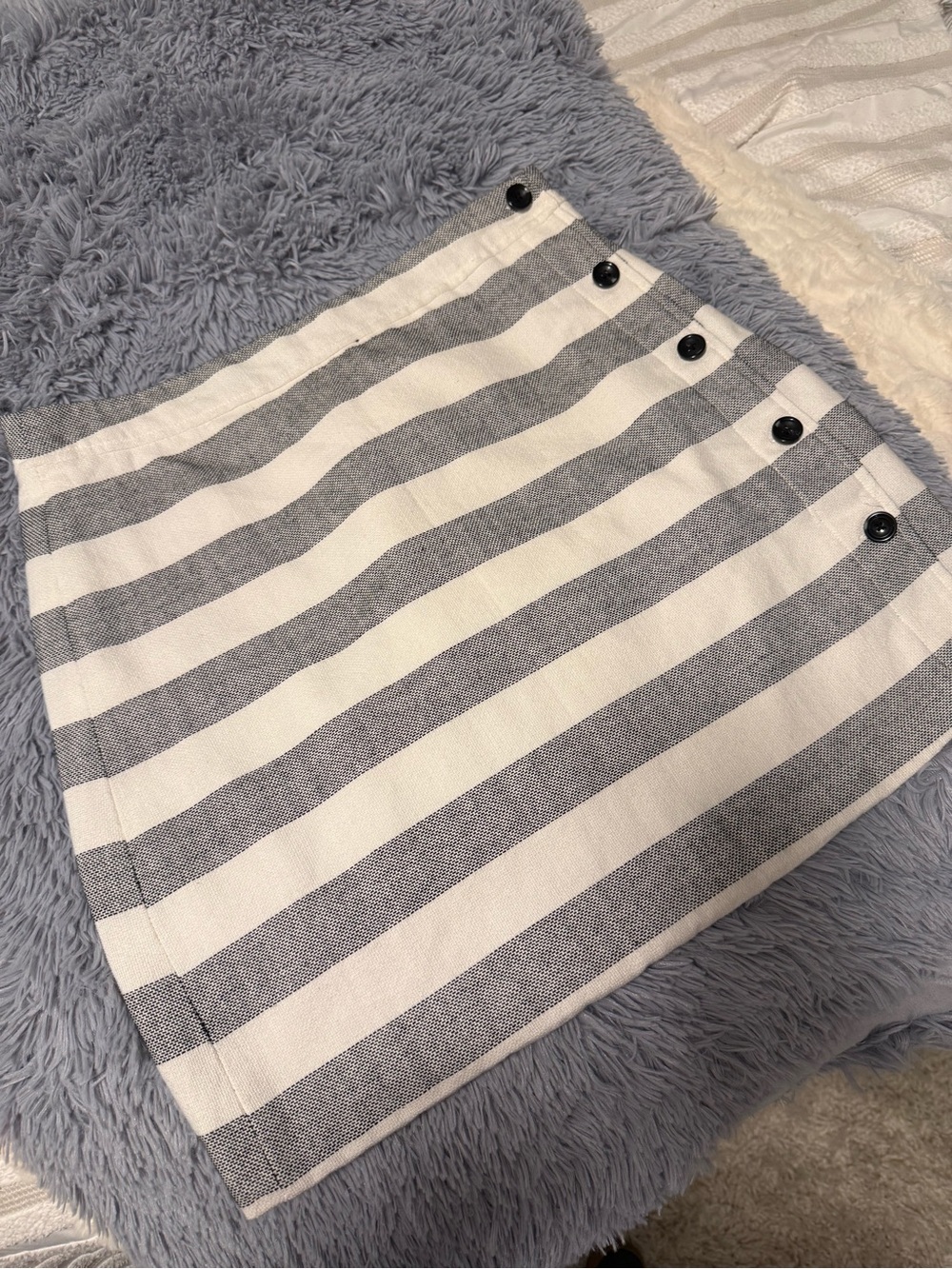 Emma & Olivia Navy and White Striped Skirt